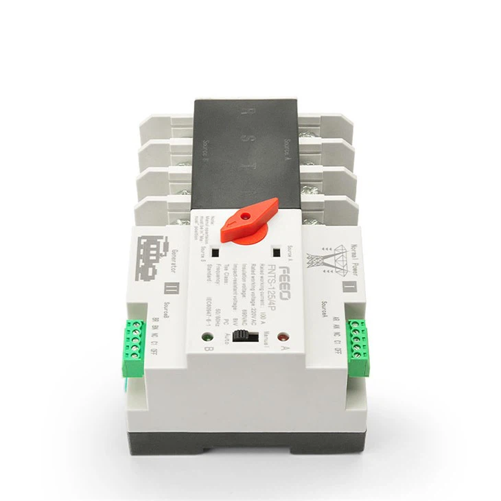 AC ATS Double Power Source Automatic Switch 4P Red