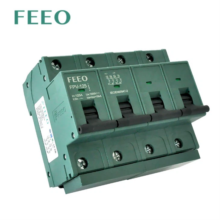 DC MCB 1p 2p 3p 4p 10ka 600v 1000v Dc 125a Dc Circuit Breaker