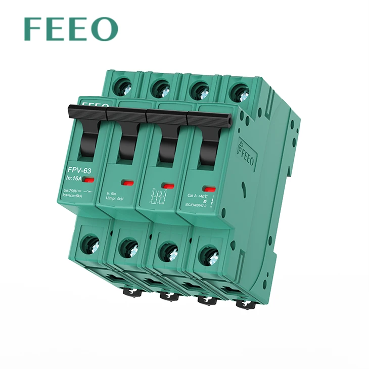 Bộ ngắt mạch 2/4P Dc Bộ ngắt mạch 32A 63A Dc cho hệ mặt trời 1000VDC
